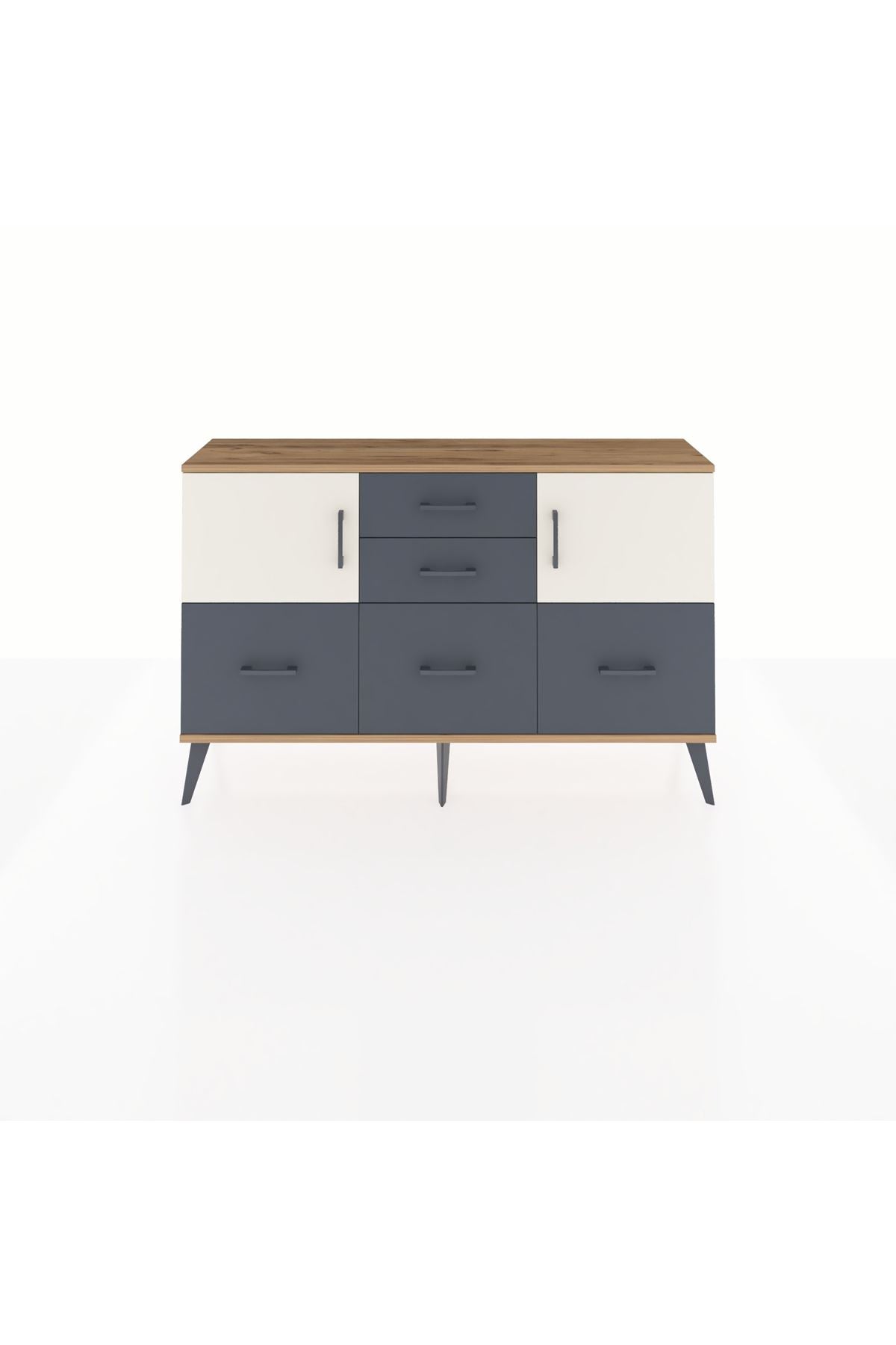 Arges Konsol 2 Raflı 5 Çekmeceli 2 Kapaklı 132x30x83 - S144M042V23A