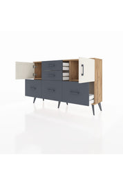 Arges Konsol 2 Raflı 5 Çekmeceli 2 Kapaklı 132x30x83 - S144M042V23A