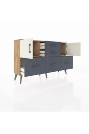 Arges Konsol 2 Raflı 5 Çekmeceli 2 Kapaklı 132x30x83 - S144M042V23A