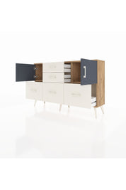 Arges Konsol 2 Raflı 5 Çekmeceli 2 Kapaklı 132x30x83 - S144M042V25A