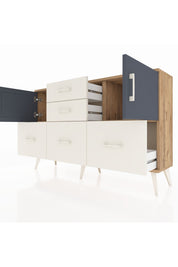 Arges Konsol 2 Raflı 5 Çekmeceli 2 Kapaklı 132x30x83 - S144M042V25A