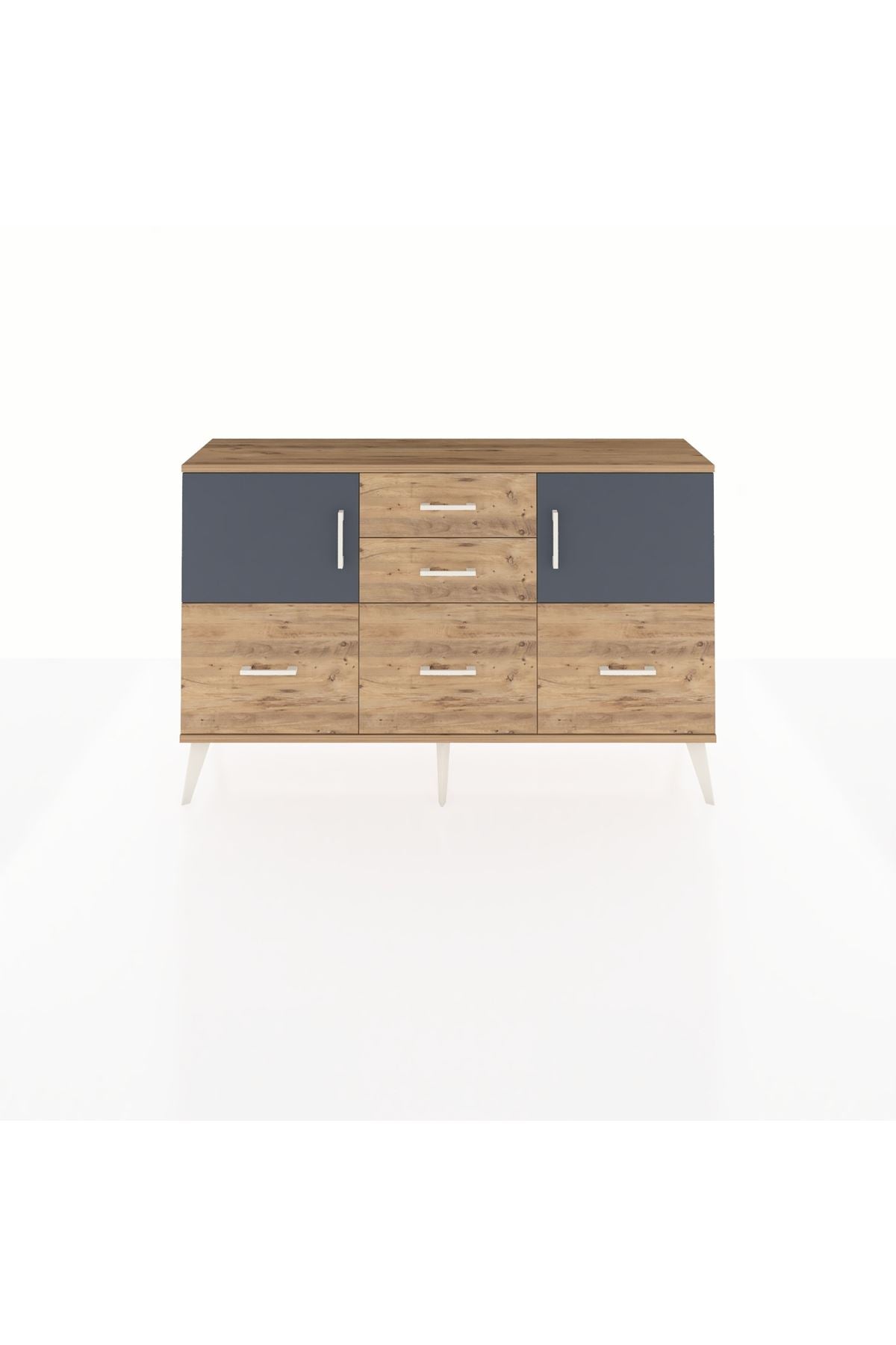 Arges Konsol 2 Raflı 5 Çekmeceli 2 Kapaklı 132x30x83 - S144M042V27A