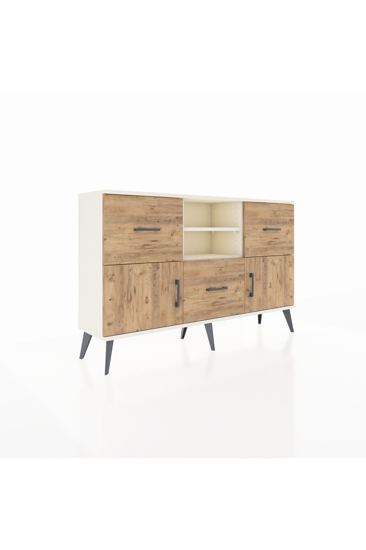 Arges Konsol 2 Raflı 3 Çekmeceli 2 Kapaklı 132x30x83 - S144M043V03A