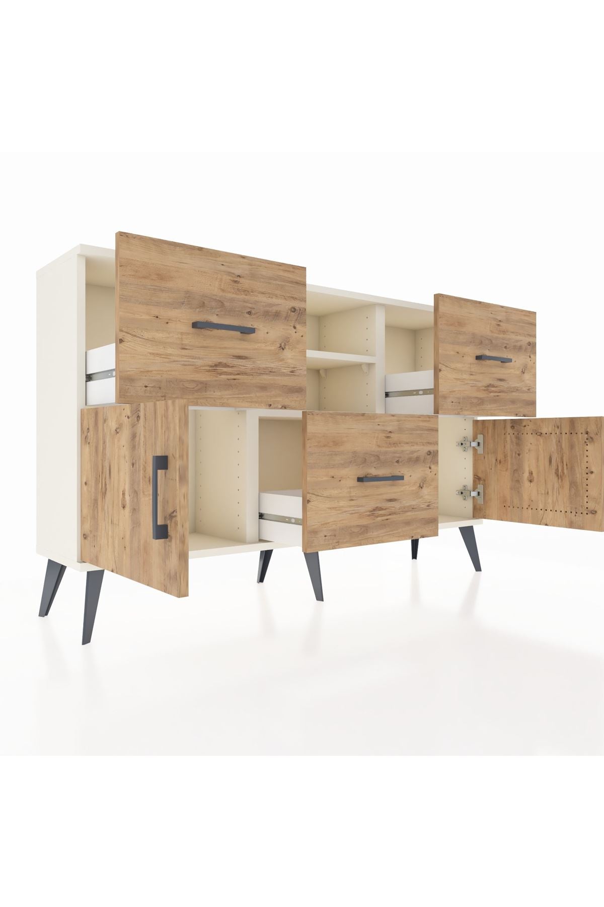 Arges Konsol 2 Raflı 3 Çekmeceli 2 Kapaklı 132x30x83 - S144M043V03A