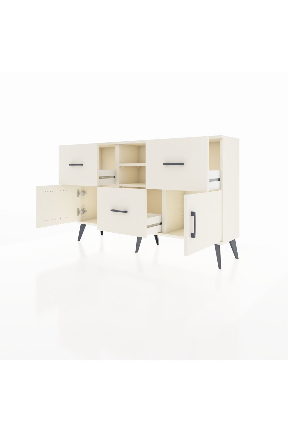 Arges Konsol 2 Raflı 3 Çekmeceli 2 Kapaklı 132x30x83 - S144M043V04A