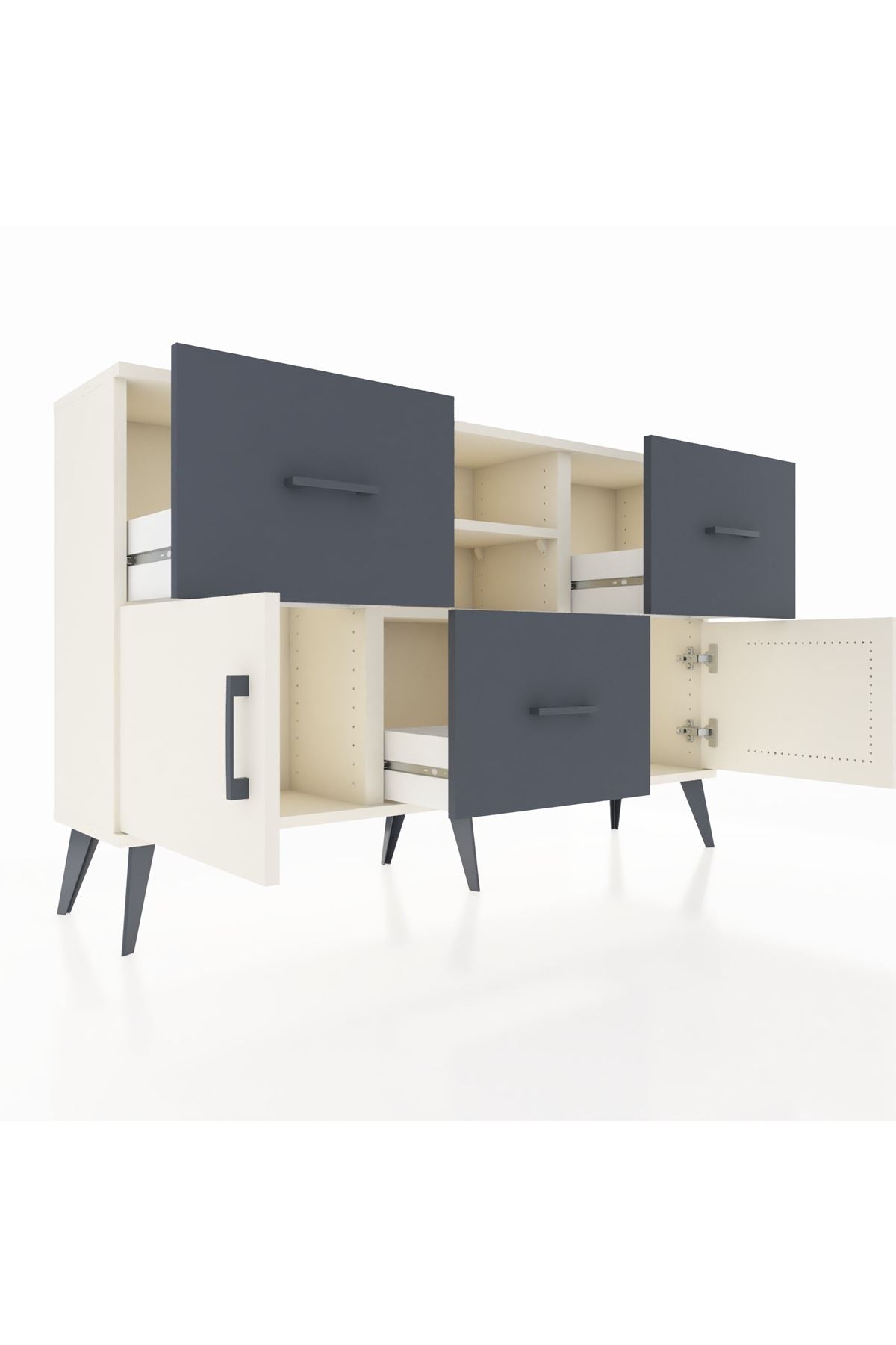 Arges Konsol 2 Raflı 3 Çekmeceli 2 Kapaklı 132x30x83 - S144M043V05A