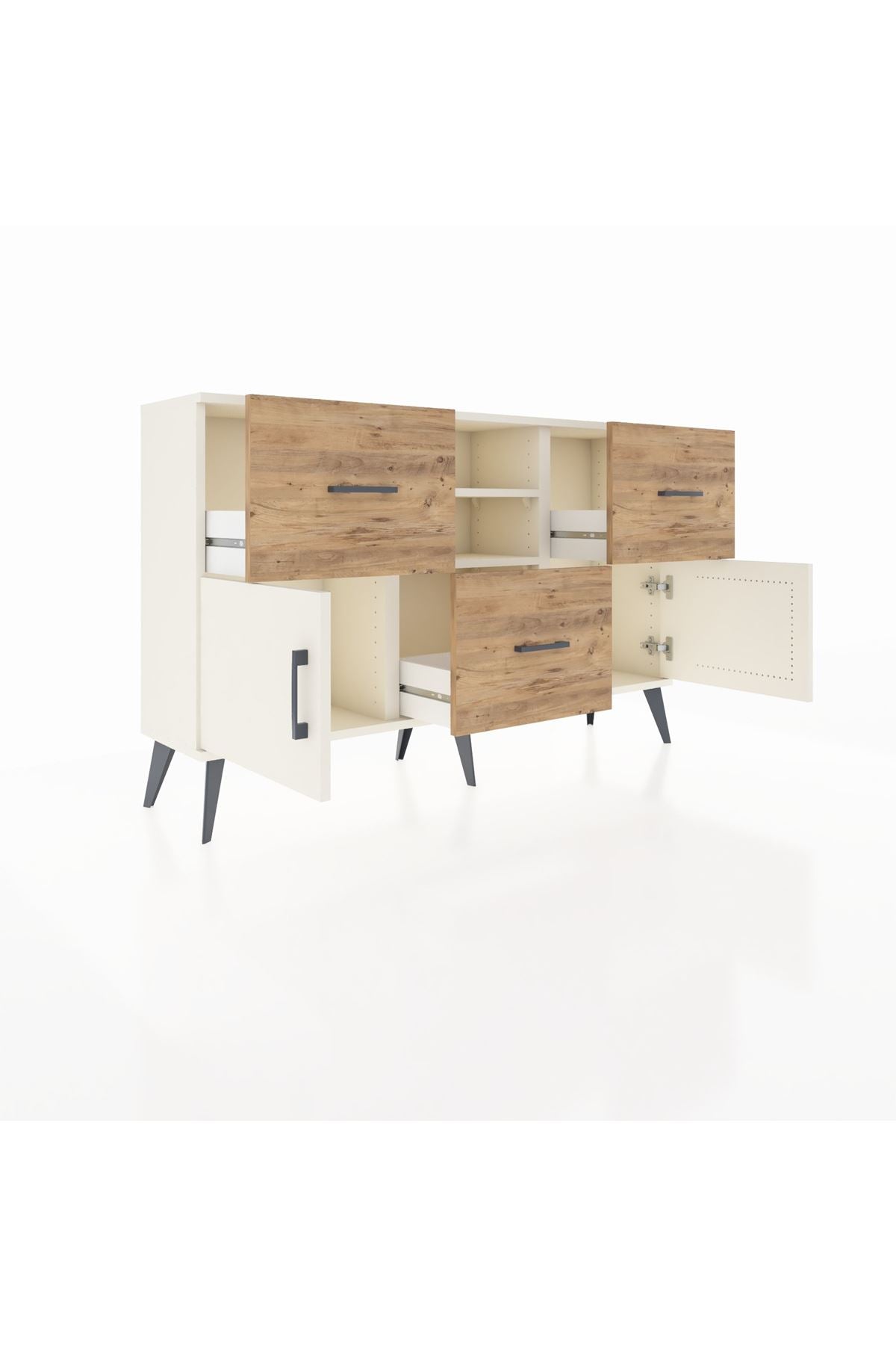 Arges Konsol 2 Raflı 3 Çekmeceli 2 Kapaklı 132x30x83 - S144M043V06A