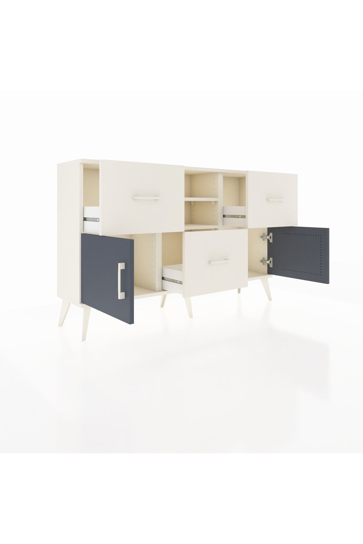 Arges Konsol 2 Raflı 3 Çekmeceli 2 Kapaklı 132x30x83 - S144M043V07A