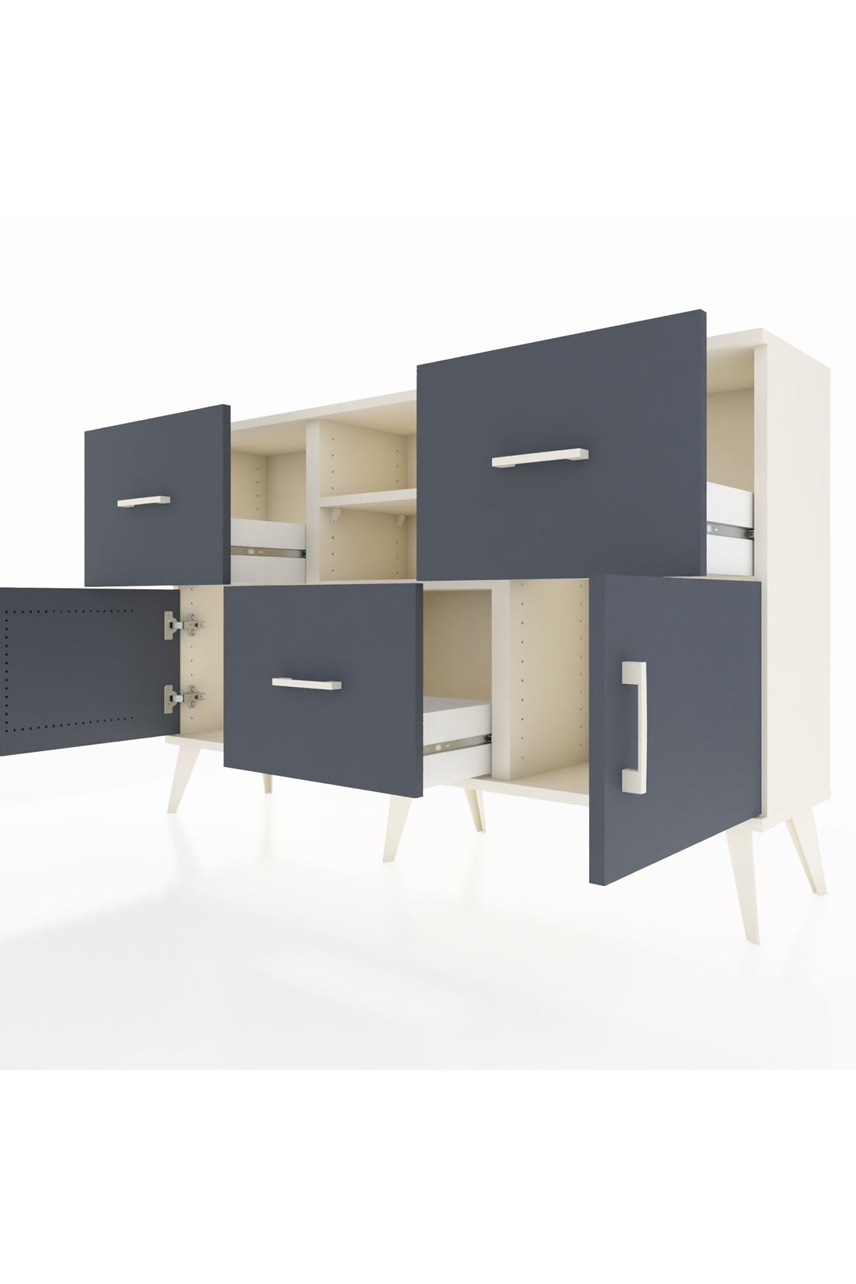 Arges Konsol 2 Raflı 3 Çekmeceli 2 Kapaklı 132x30x83 - S144M043V08A