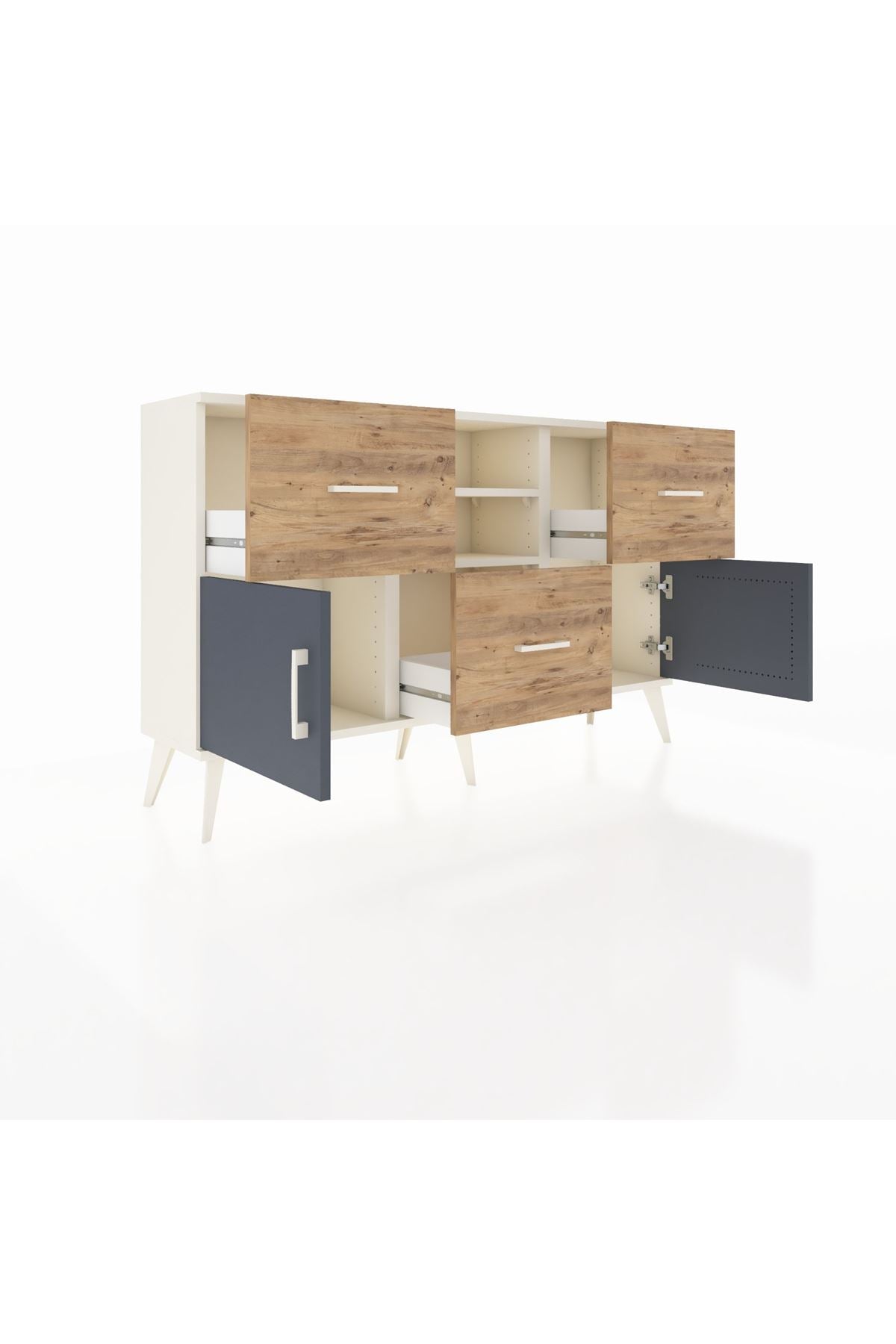 Arges Konsol 2 Raflı 3 Çekmeceli 2 Kapaklı 132x30x83 - S144M043V09A