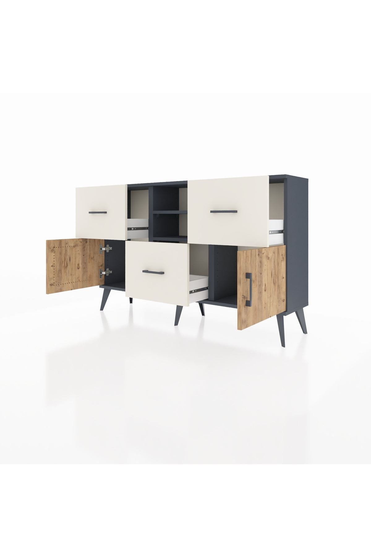 Arges Konsol 2 Raflı 3 Çekmeceli 2 Kapaklı 132x30x83 - S144M043V10A