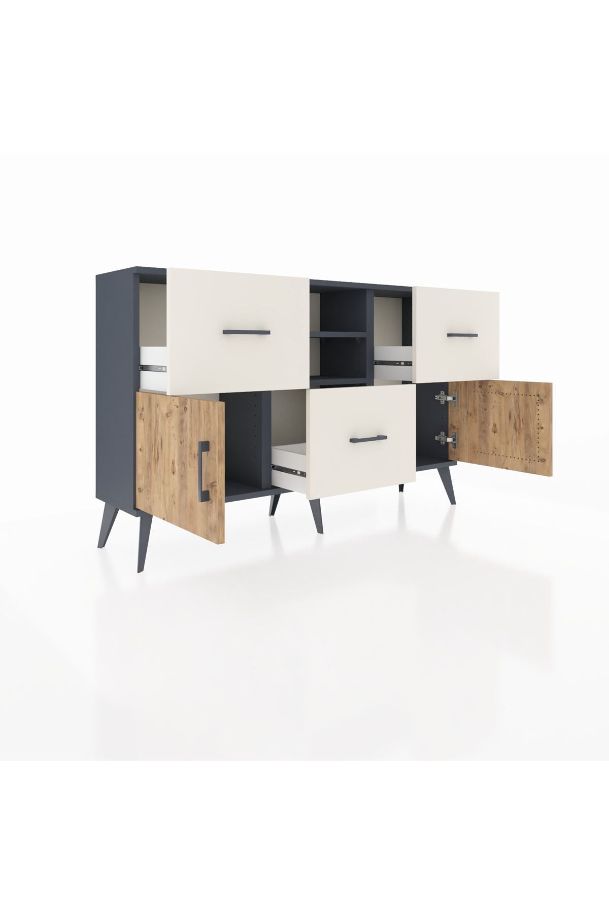 Arges Konsol 2 Raflı 3 Çekmeceli 2 Kapaklı 132x30x83 - S144M043V10A