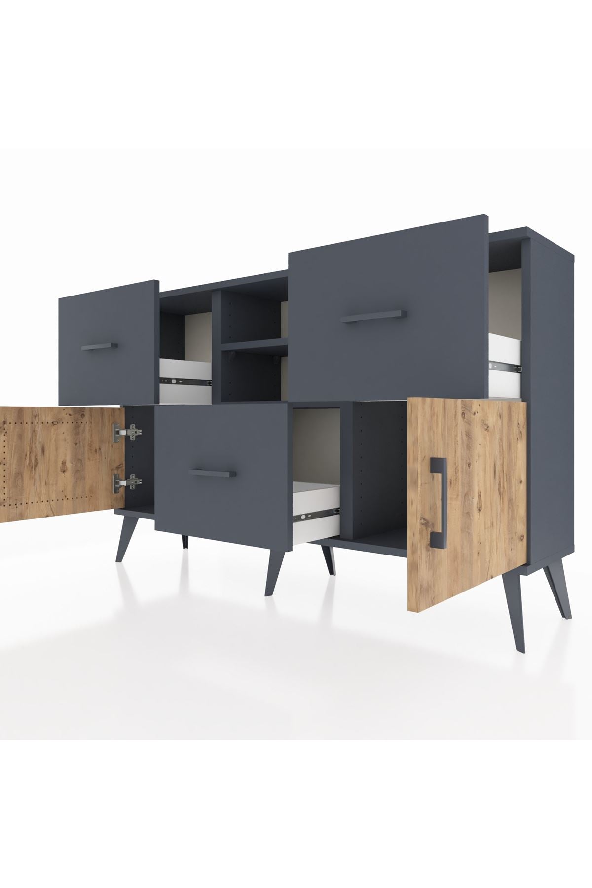 Arges Konsol 2 Raflı 3 Çekmeceli 2 Kapaklı 132x30x83 - S144M043V11A