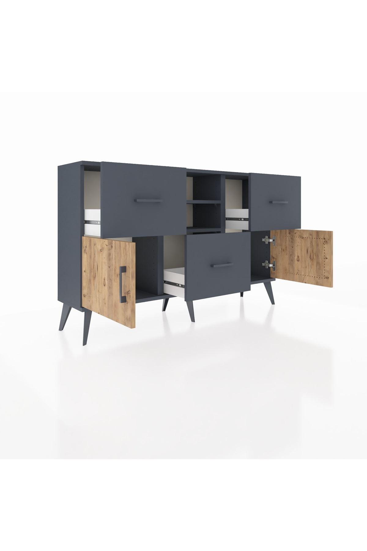 Arges Konsol 2 Raflı 3 Çekmeceli 2 Kapaklı 132x30x83 - S144M043V11A