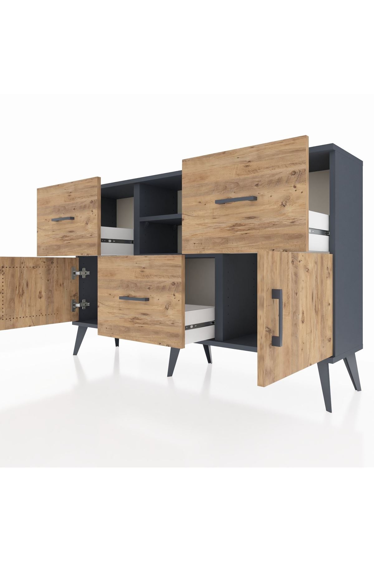 Arges Konsol 2 Raflı 3 Çekmeceli 2 Kapaklı 132x30x83 - S144M043V12A