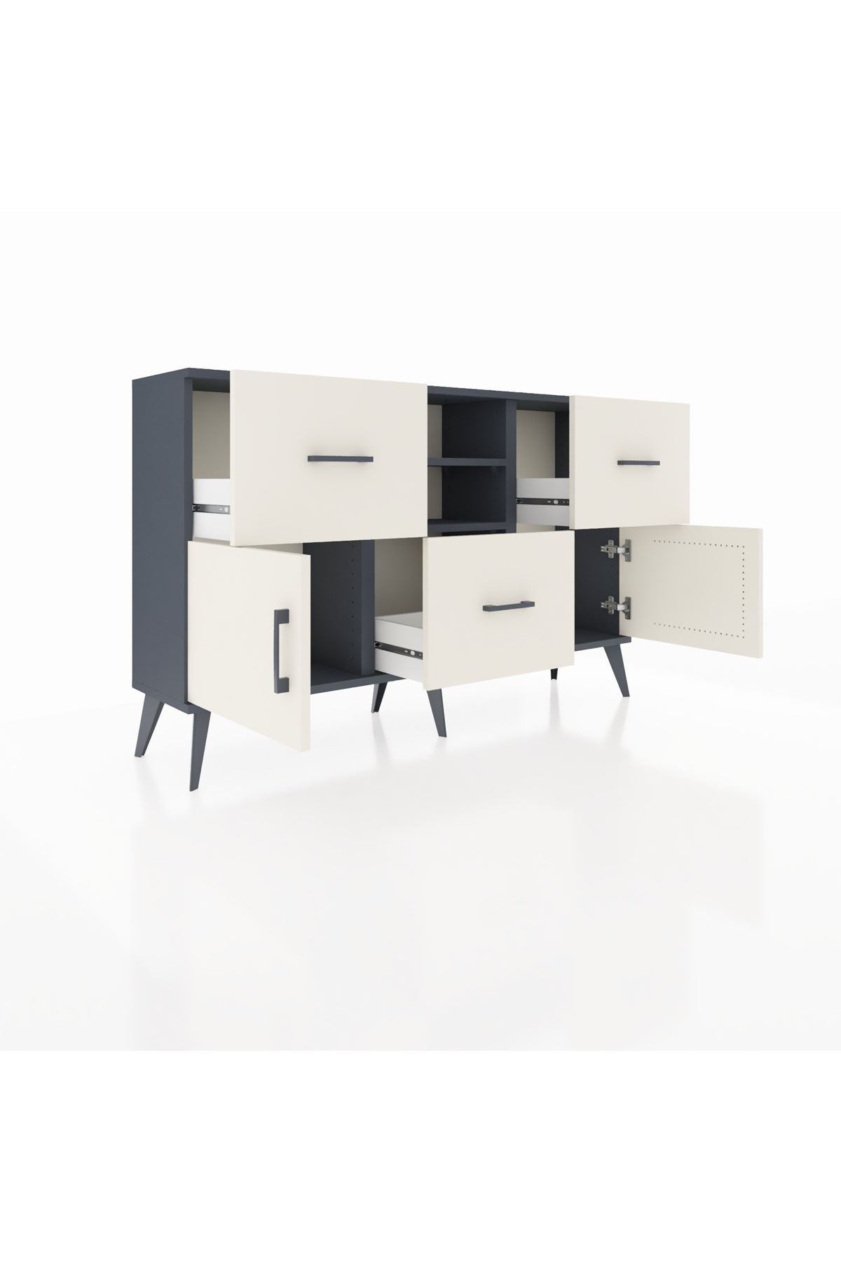 Arges Konsol 2 Raflı 3 Çekmeceli 2 Kapaklı 132x30x83 - S144M043V13A