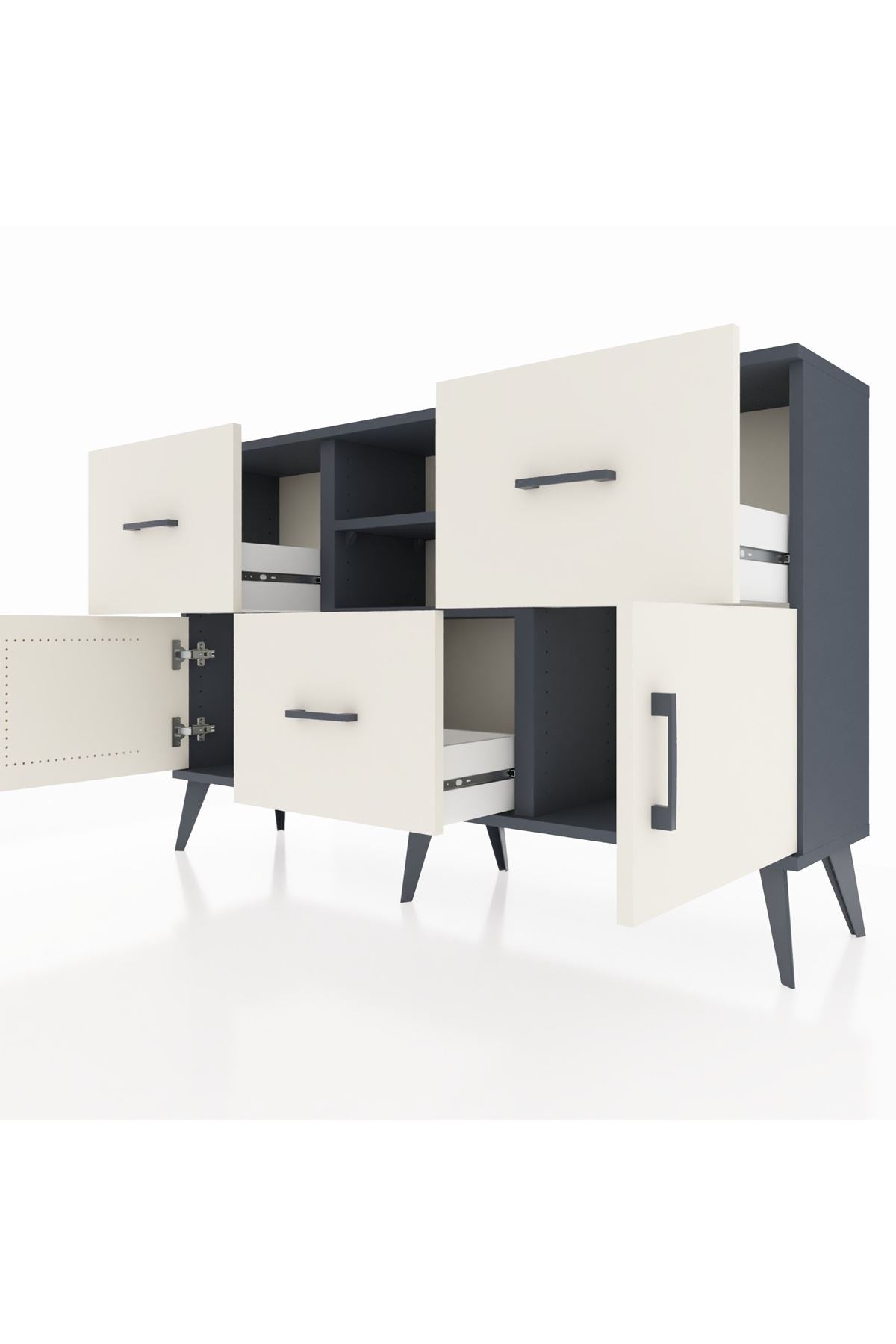 Arges Konsol 2 Raflı 3 Çekmeceli 2 Kapaklı 132x30x83 - S144M043V13A