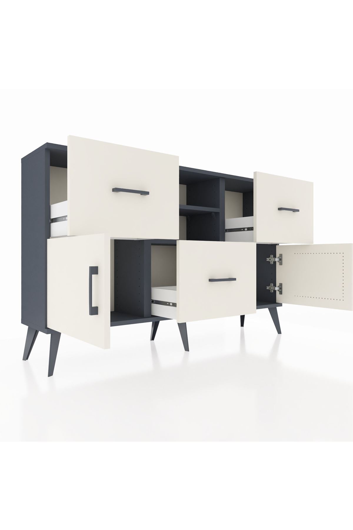 Arges Konsol 2 Raflı 3 Çekmeceli 2 Kapaklı 132x30x83 - S144M043V13A