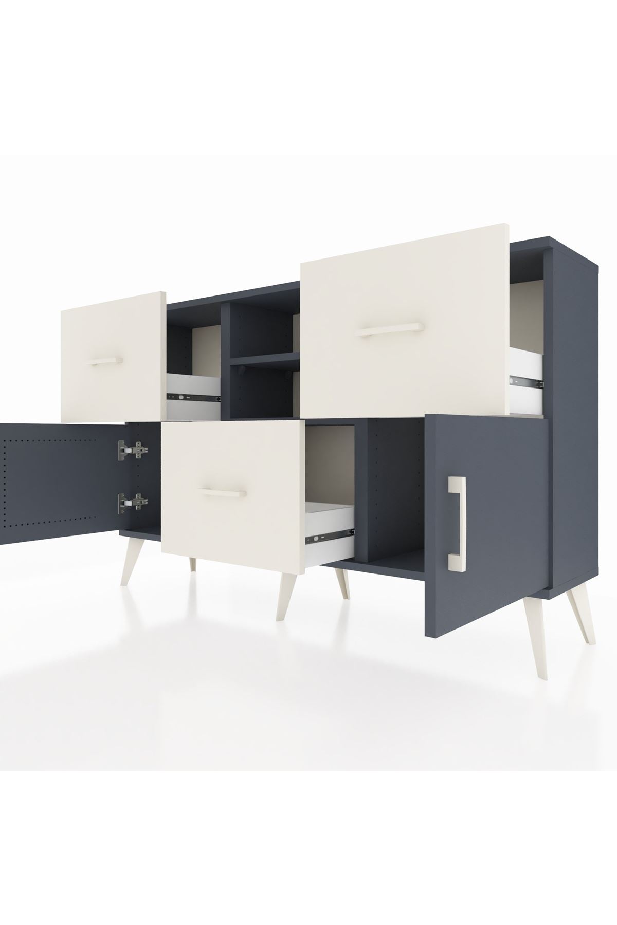 Arges Konsol 2 Raflı 3 Çekmeceli 2 Kapaklı 132x30x83 - S144M043V16A