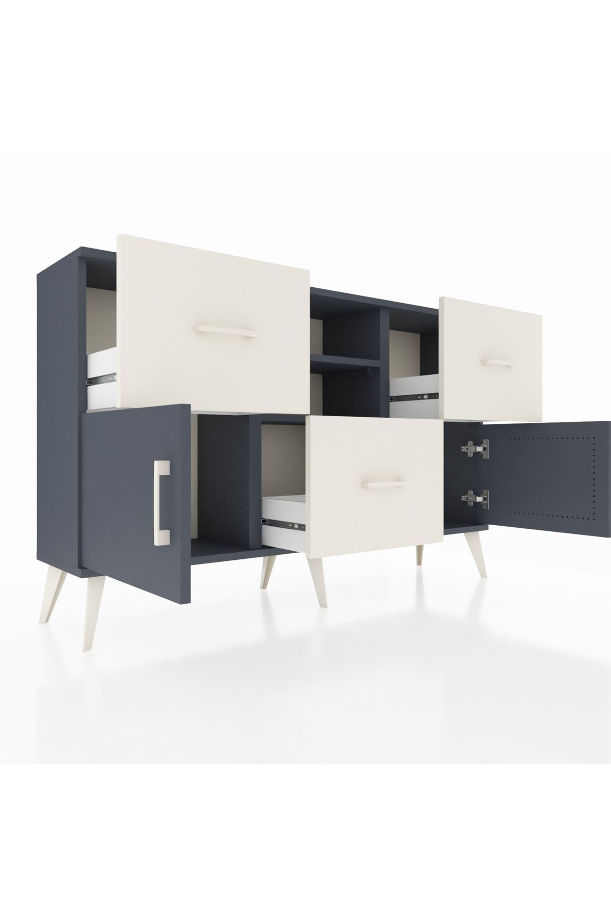 Arges Konsol 2 Raflı 3 Çekmeceli 2 Kapaklı 132x30x83 - S144M043V16A