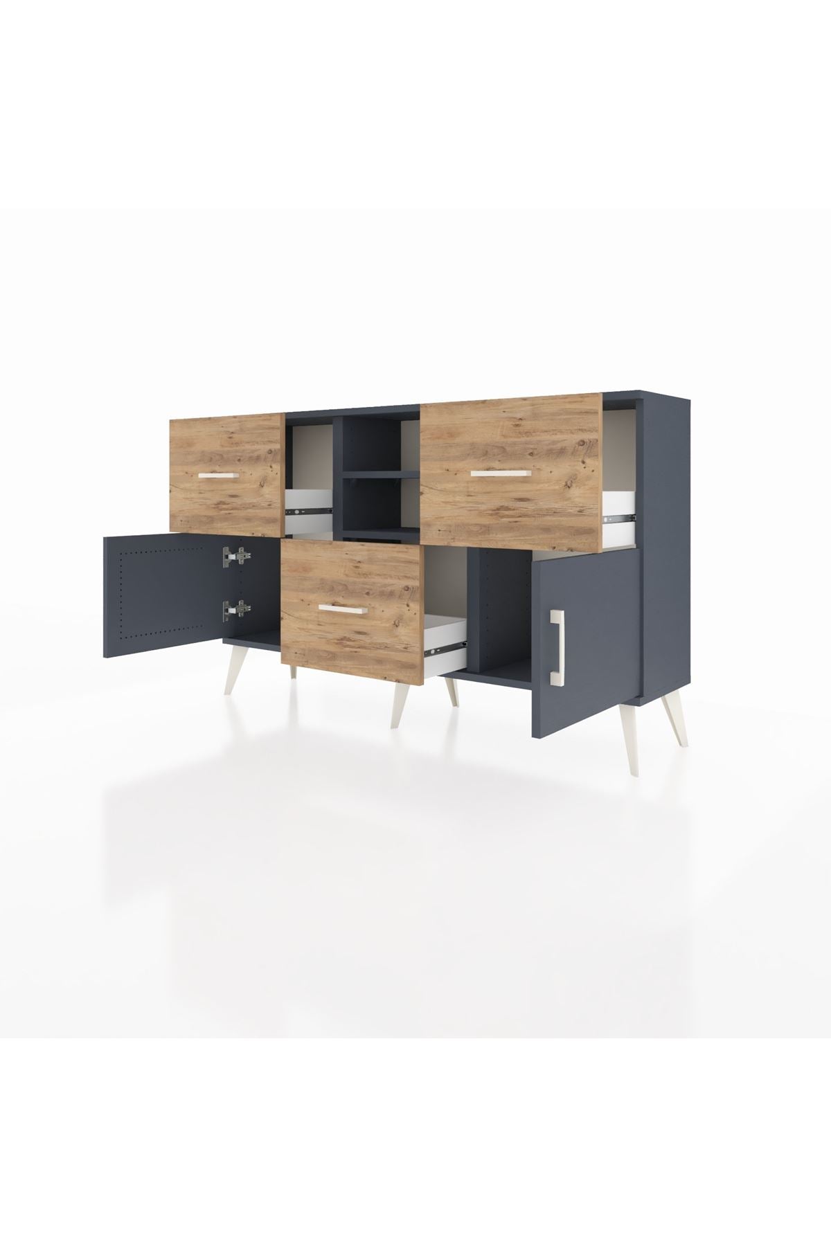 Arges Konsol 2 Raflı 3 Çekmeceli 2 Kapaklı 132x30x83 - S144M043V18A