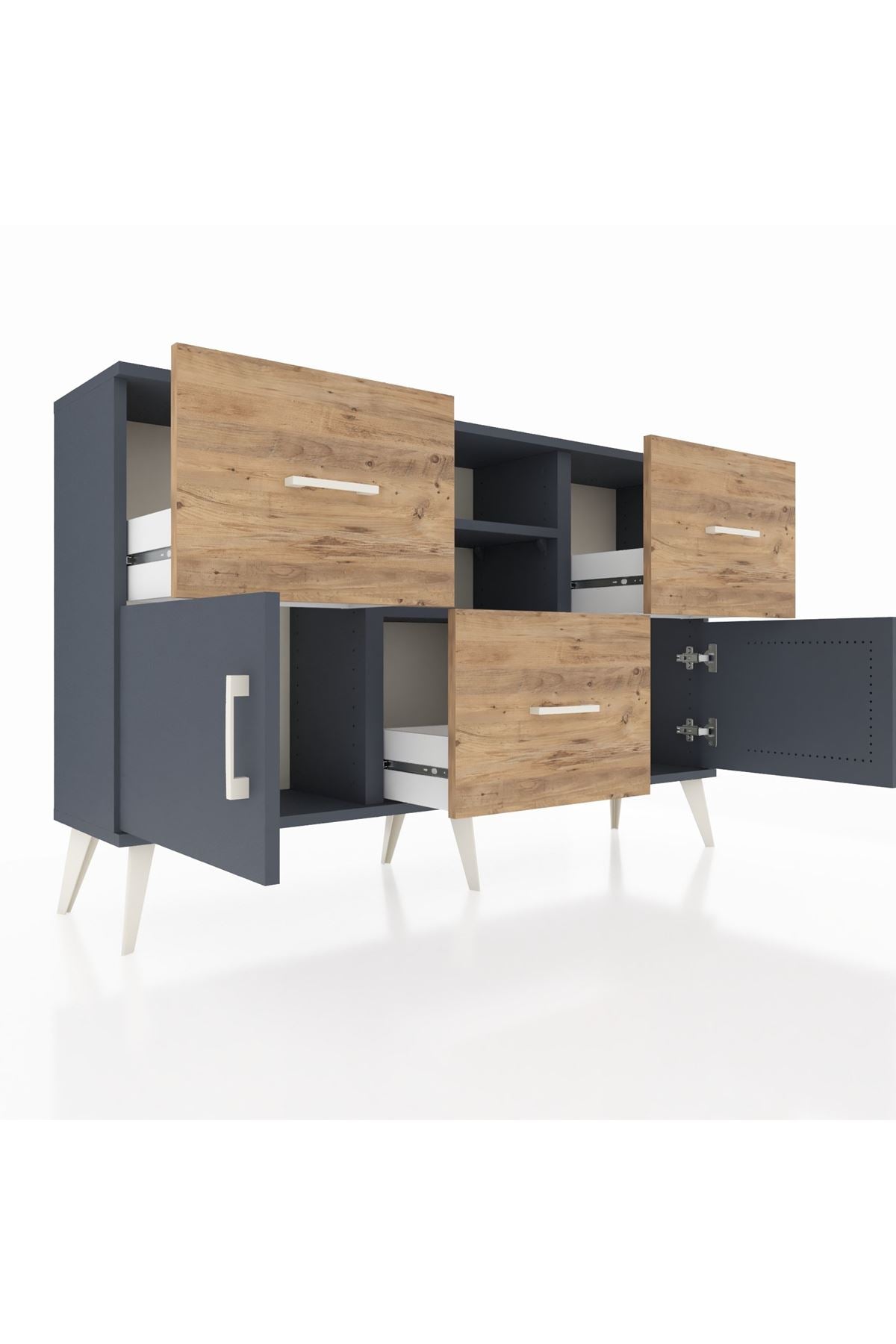 Arges Konsol 2 Raflı 3 Çekmeceli 2 Kapaklı 132x30x83 - S144M043V18A