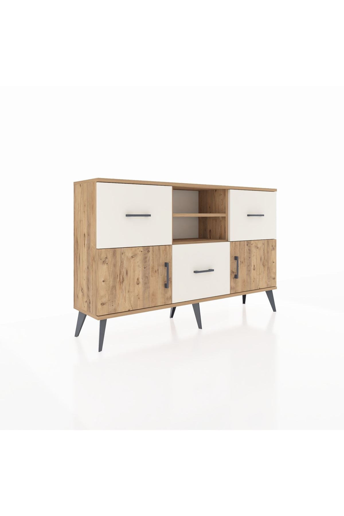 Arges Konsol 2 Raflı 3 Çekmeceli 2 Kapaklı 132x30x83 - S144M043V19A