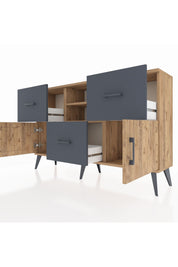 Arges Konsol 2 Raflı 3 Çekmeceli 2 Kapaklı 132x30x83 - S144M043V20A