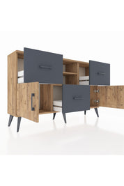 Arges Konsol 2 Raflı 3 Çekmeceli 2 Kapaklı 132x30x83 - S144M043V20A