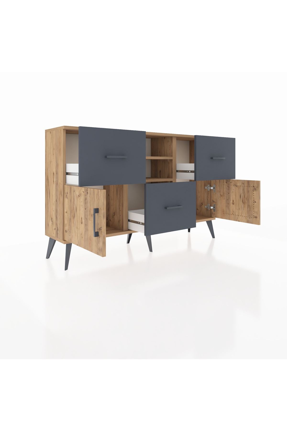 Arges Konsol 2 Raflı 3 Çekmeceli 2 Kapaklı 132x30x83 - S144M043V20A