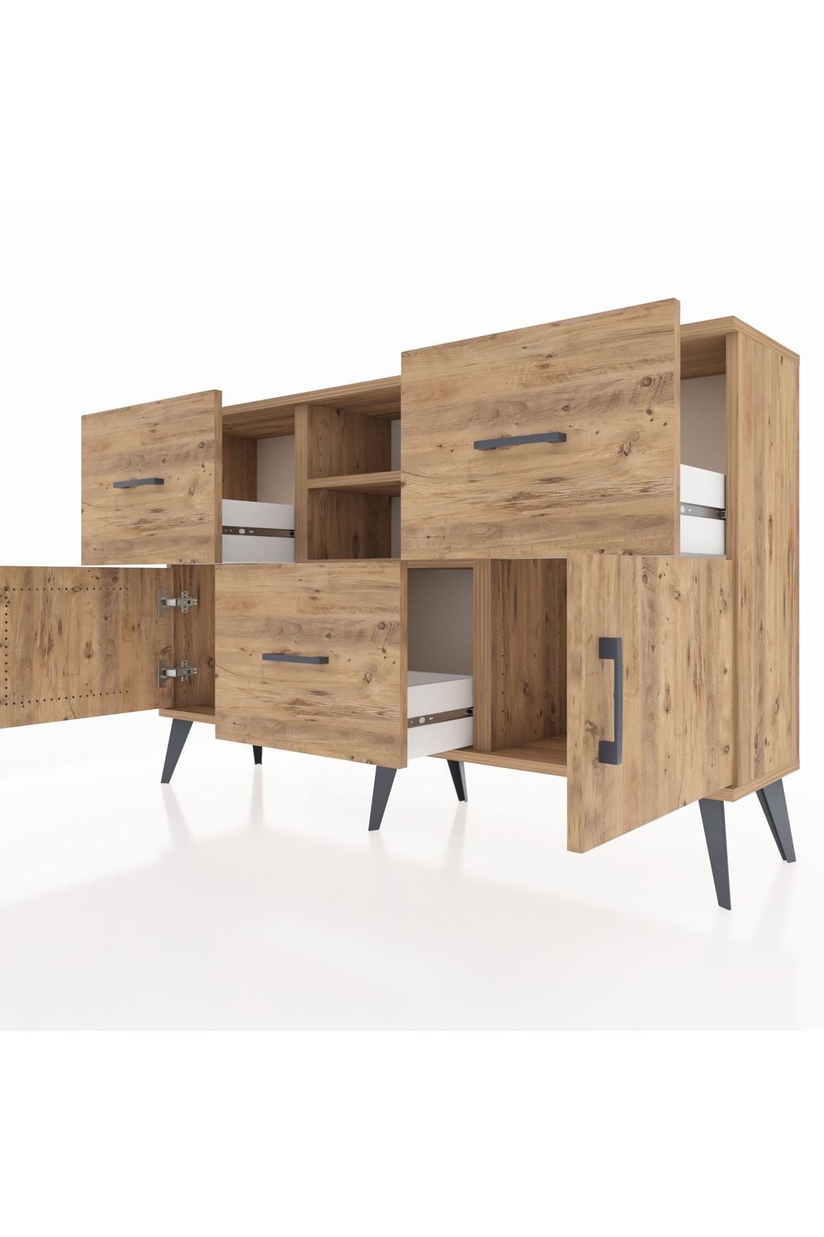 Arges Konsol 2 Raflı 3 Çekmeceli 2 Kapaklı 132x30x83 - S144M043V21A