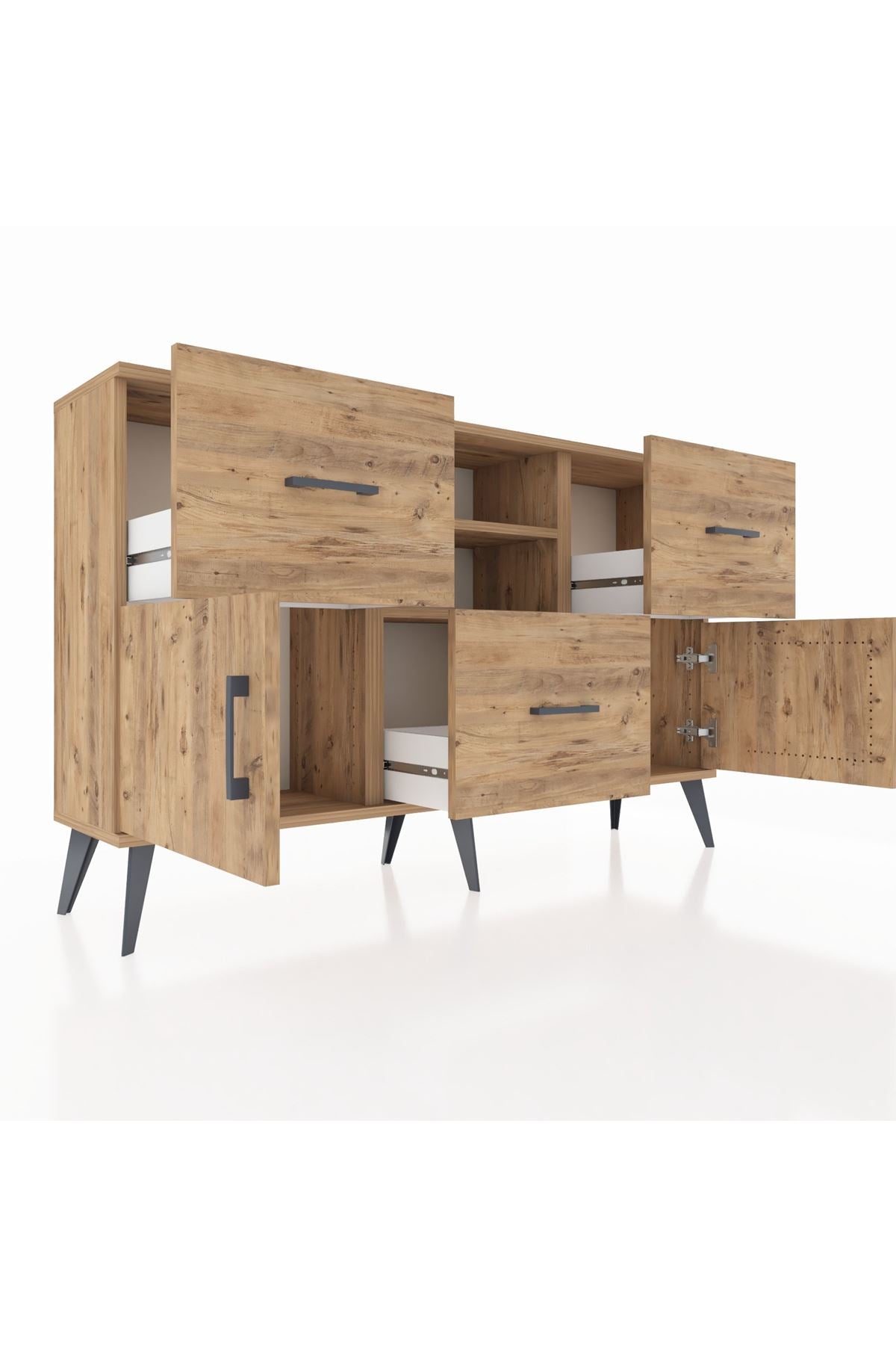 Arges Konsol 2 Raflı 3 Çekmeceli 2 Kapaklı 132x30x83 - S144M043V21A