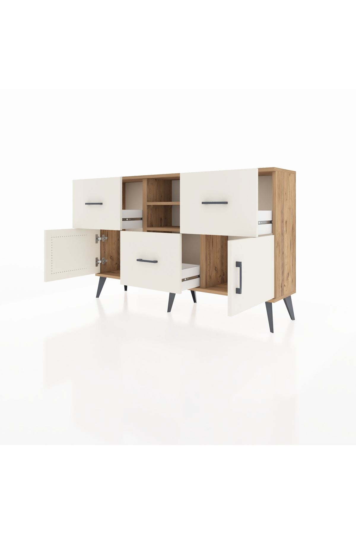 Arges Konsol 2 Raflı 3 Çekmeceli 2 Kapaklı 132x30x83 - S144M043V22A