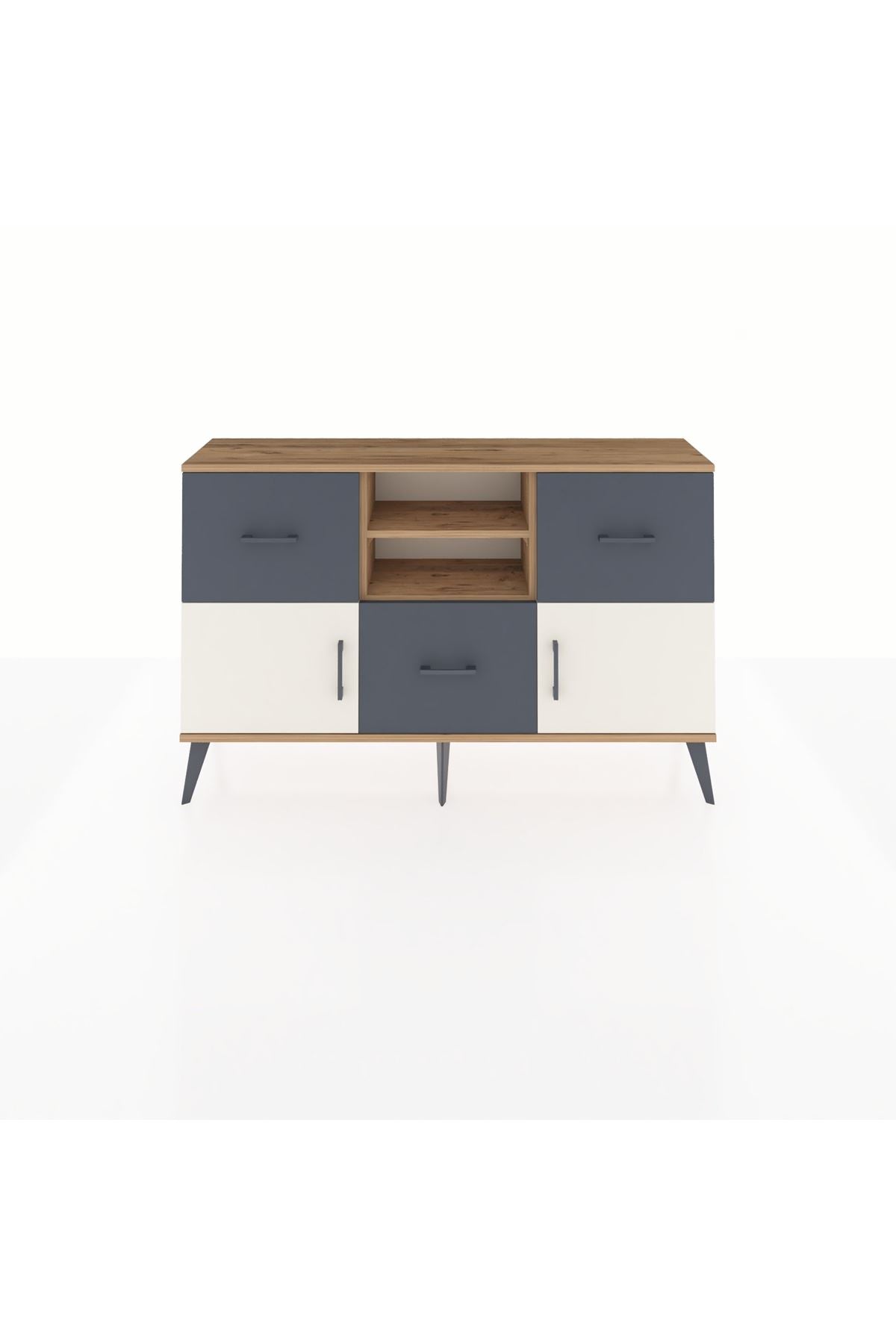 Arges Konsol 2 Raflı 3 Çekmeceli 2 Kapaklı 132x30x83 - S144M043V23A