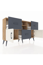 Arges Konsol 2 Raflı 3 Çekmeceli 2 Kapaklı 132x30x83 - S144M043V23A