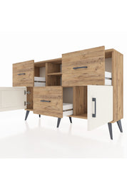 Arges Konsol 2 Raflı 3 Çekmeceli 2 Kapaklı 132x30x83 - S144M043V24A