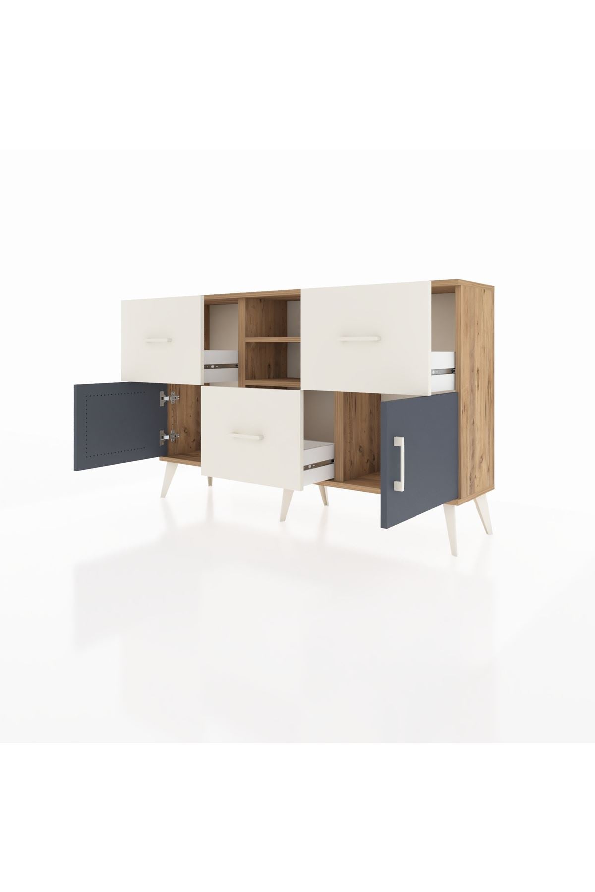 Arges Konsol 2 Raflı 3 Çekmeceli 2 Kapaklı 132x30x83 - S144M043V25A