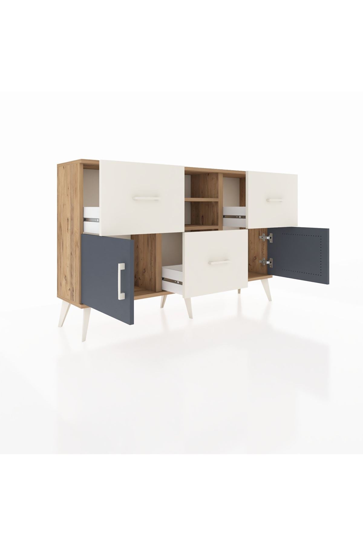 Arges Konsol 2 Raflı 3 Çekmeceli 2 Kapaklı 132x30x83 - S144M043V25A