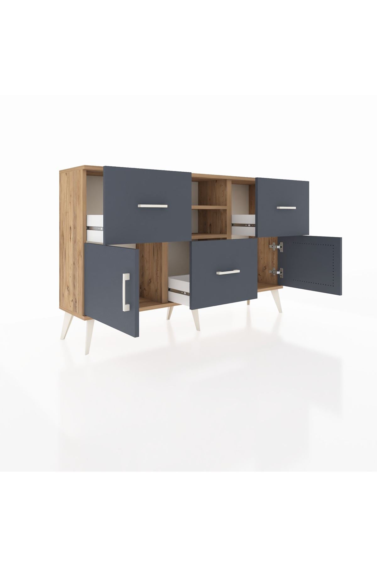 Arges Konsol 2 Raflı 3 Çekmeceli 2 Kapaklı 132x30x83 - S144M043V26A