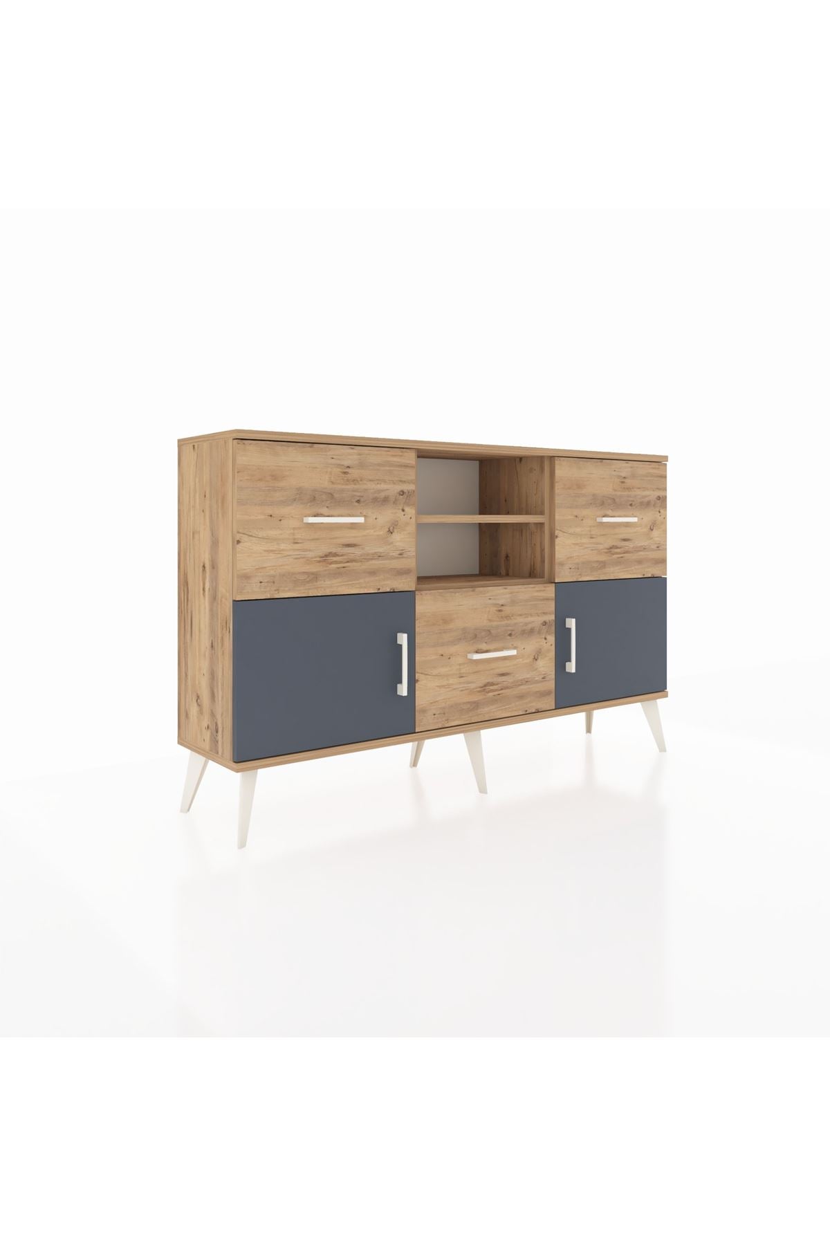 Arges Konsol 2 Raflı 3 Çekmeceli 2 Kapaklı 132x30x83 - S144M043V27A