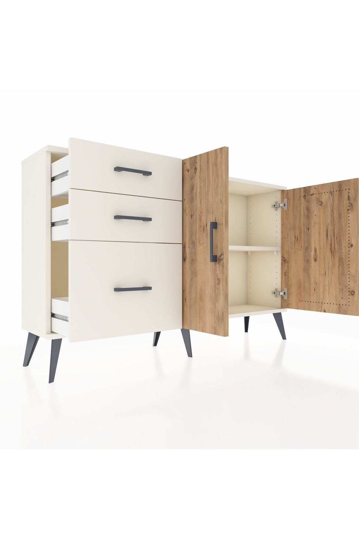 Arges Konsol 2 Raflı 3 Çekmeceli 2 Kapaklı 132x30x83 - S144M044V01A