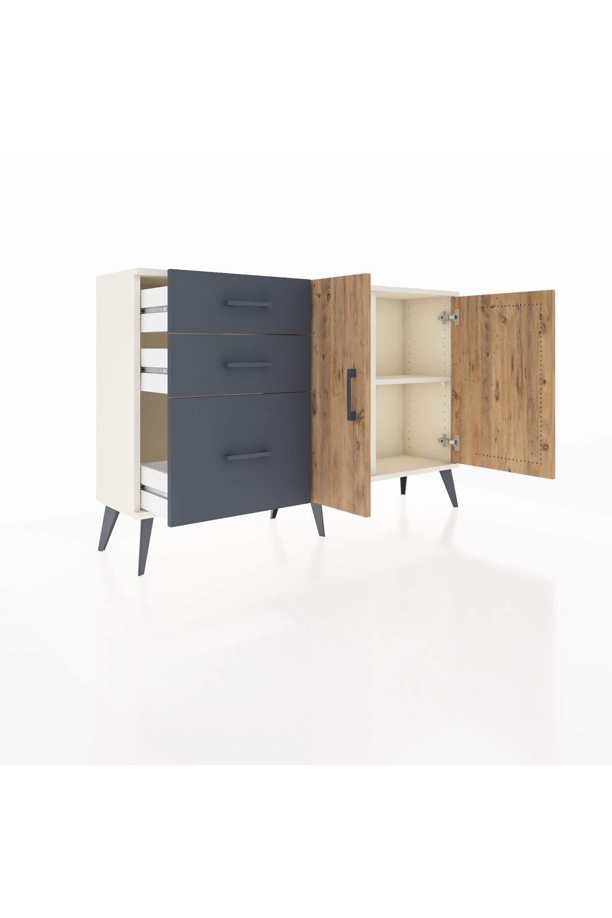 Arges Konsol 2 Raflı 3 Çekmeceli 2 Kapaklı 132x30x83 - S144M044V02A