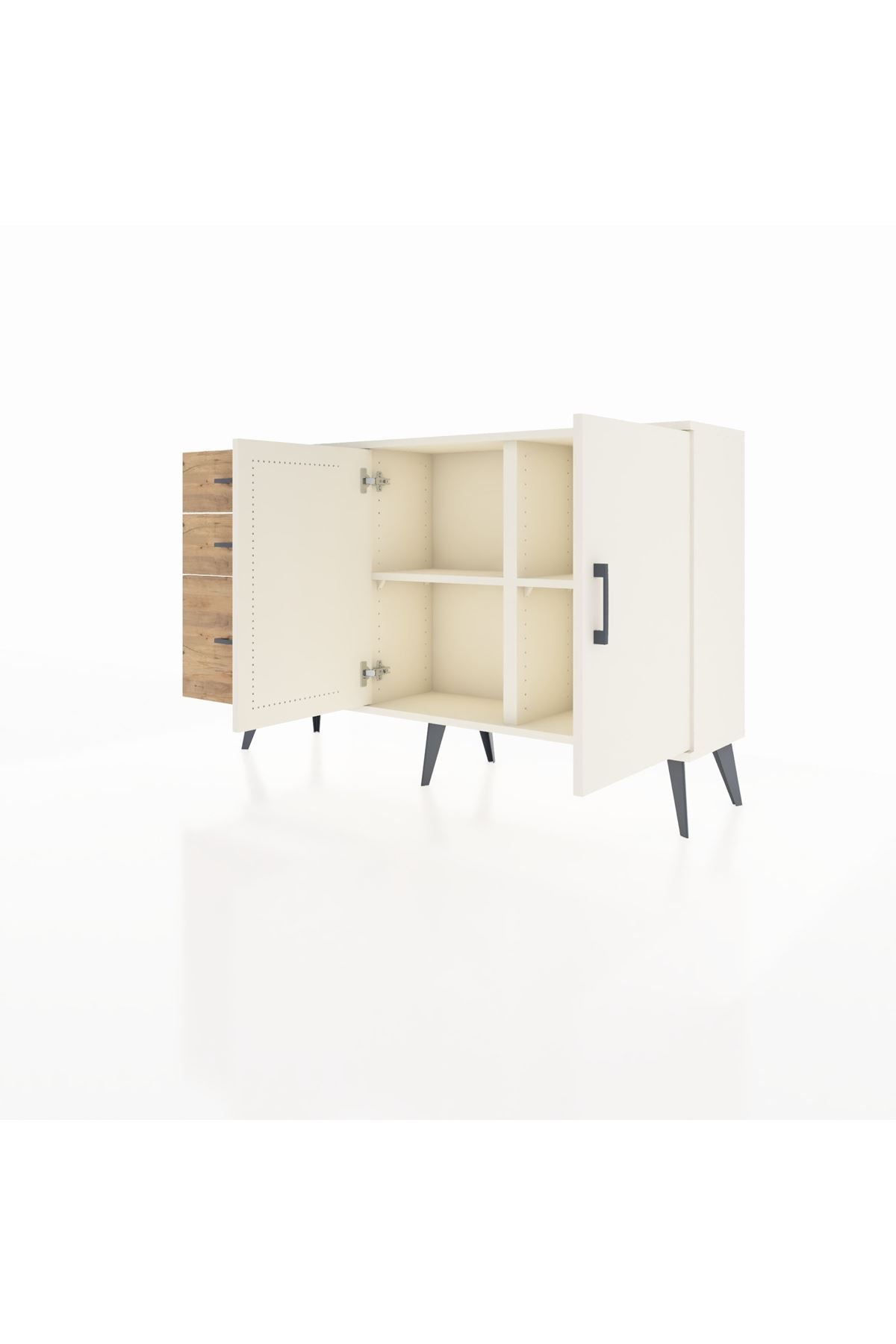 Arges Konsol 2 Raflı 3 Çekmeceli 2 Kapaklı 132x30x83 - S144M044V06A