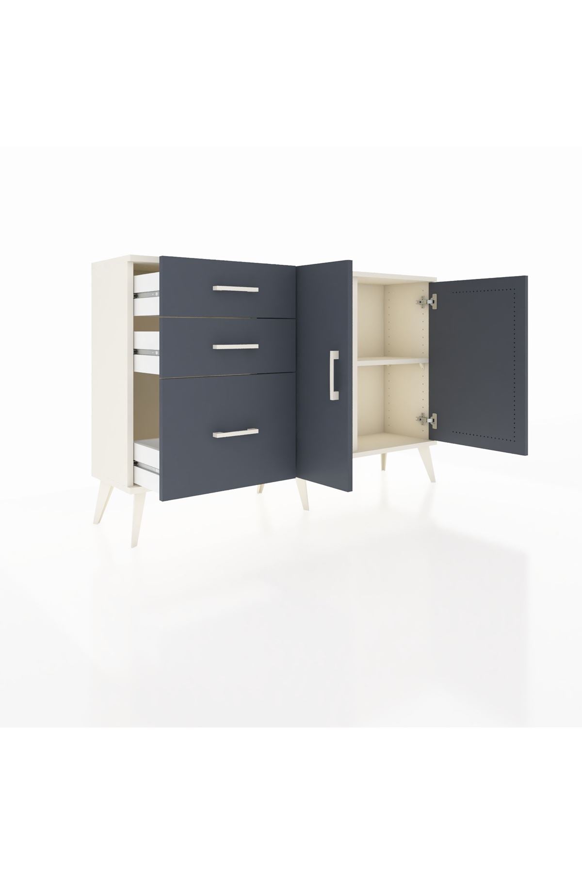 Arges Konsol 2 Raflı 3 Çekmeceli 2 Kapaklı 132x30x83 - S144M044V08A