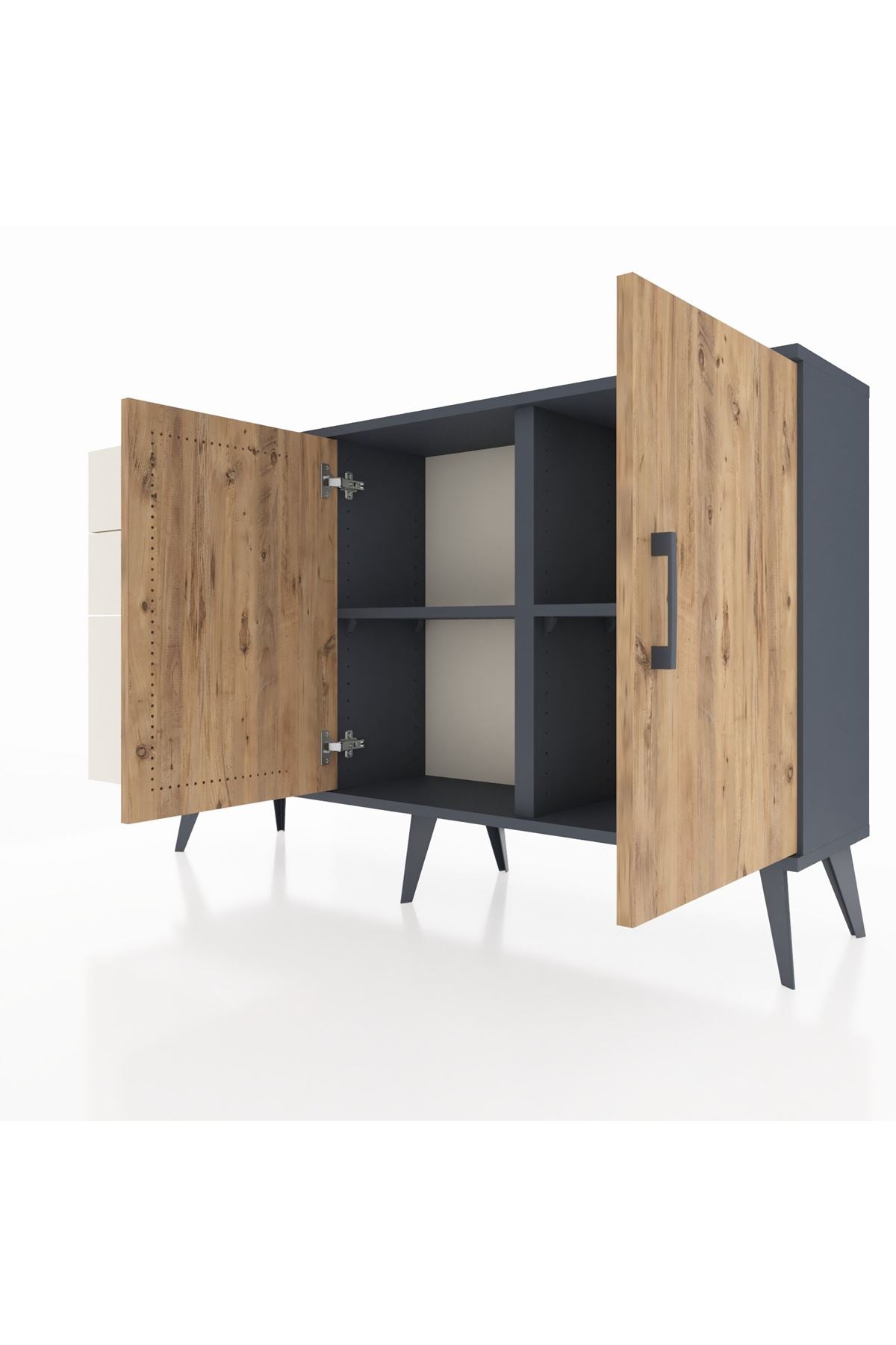 Arges Konsol 2 Raflı 3 Çekmeceli 2 Kapaklı 132x30x83 - S144M044V10A