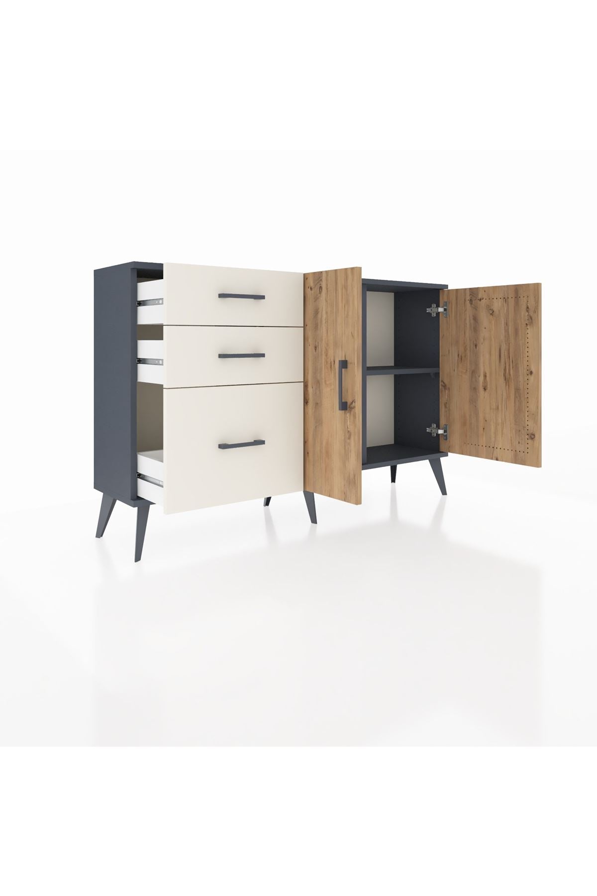 Arges Konsol 2 Raflı 3 Çekmeceli 2 Kapaklı 132x30x83 - S144M044V10A