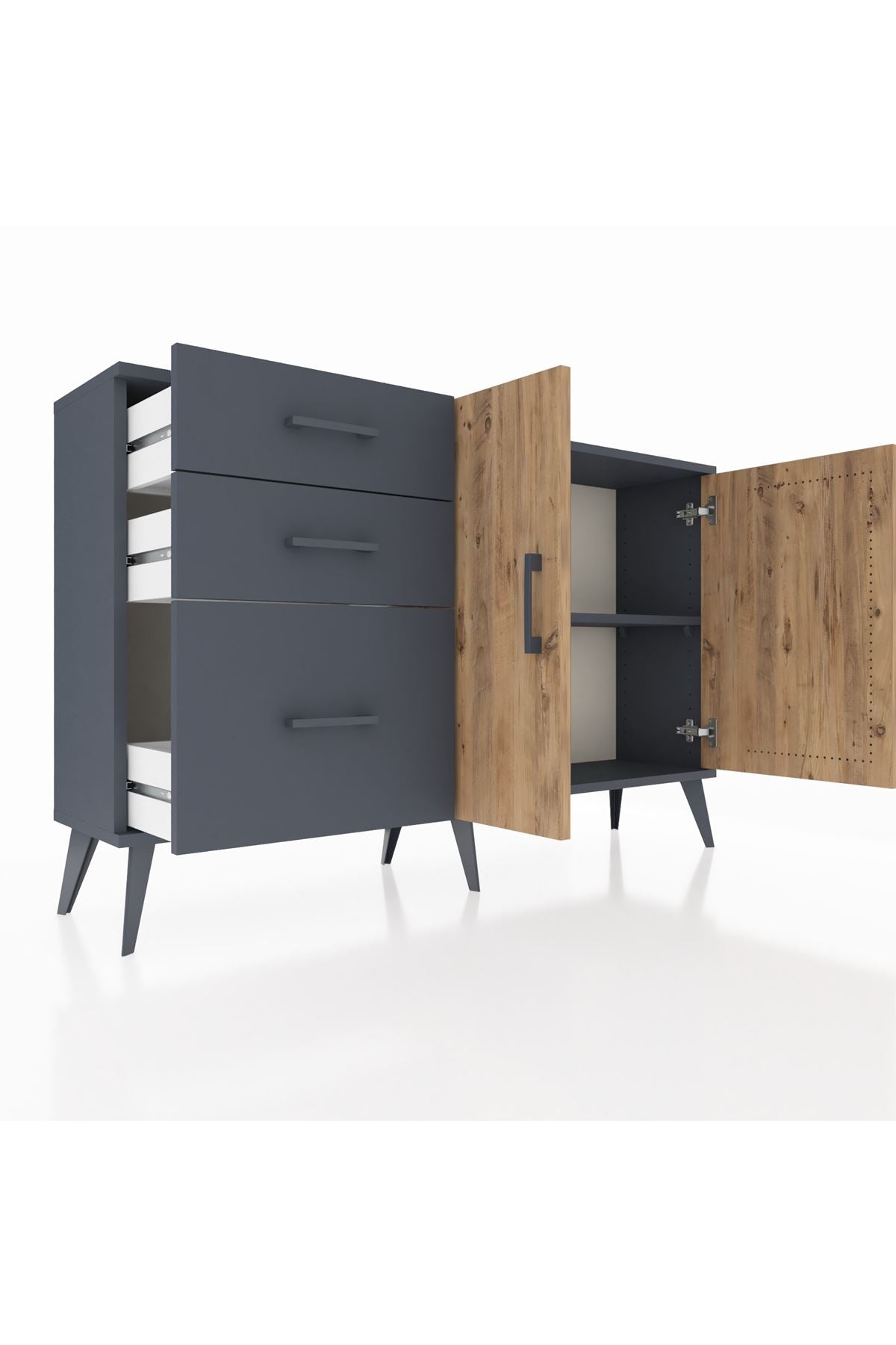 Arges Konsol 2 Raflı 3 Çekmeceli 2 Kapaklı 132x30x83 - S144M044V11A