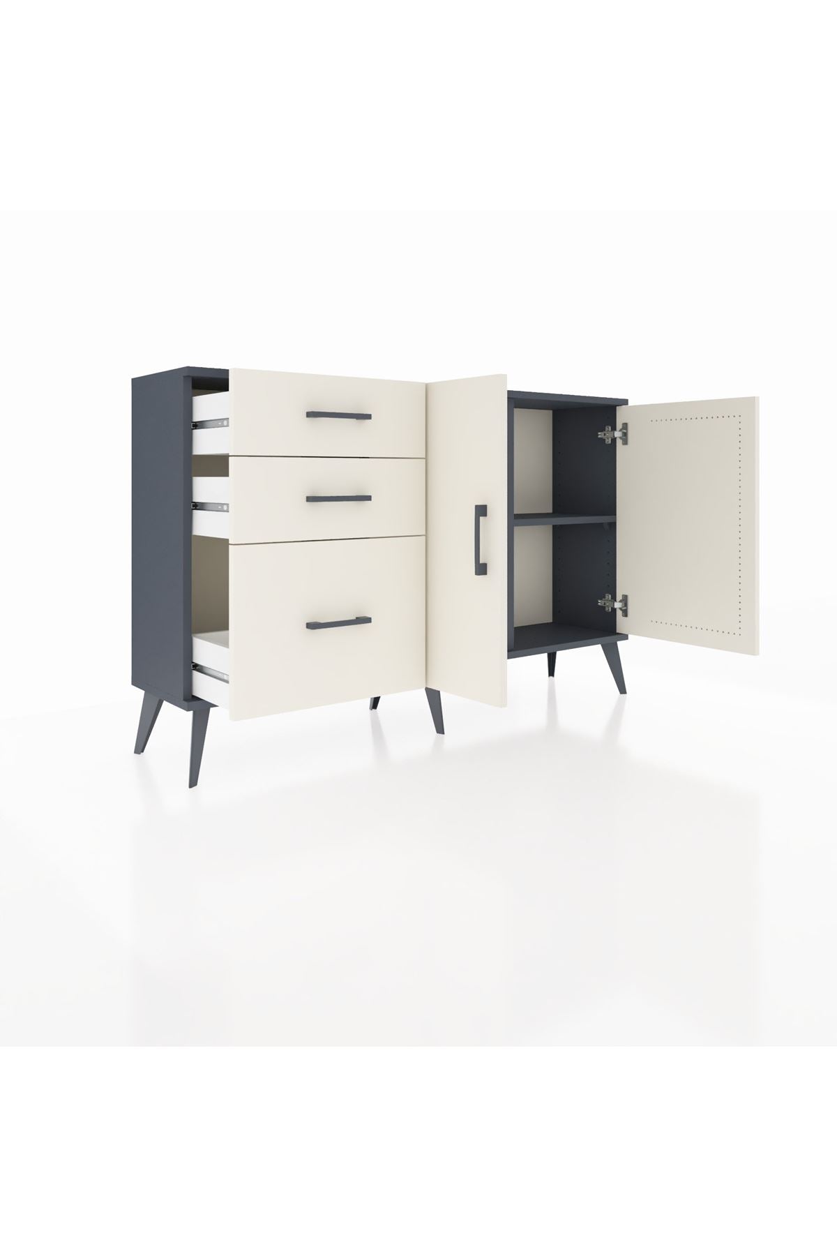 Arges Konsol 2 Raflı 3 Çekmeceli 2 Kapaklı 132x30x83 - S144M044V13A