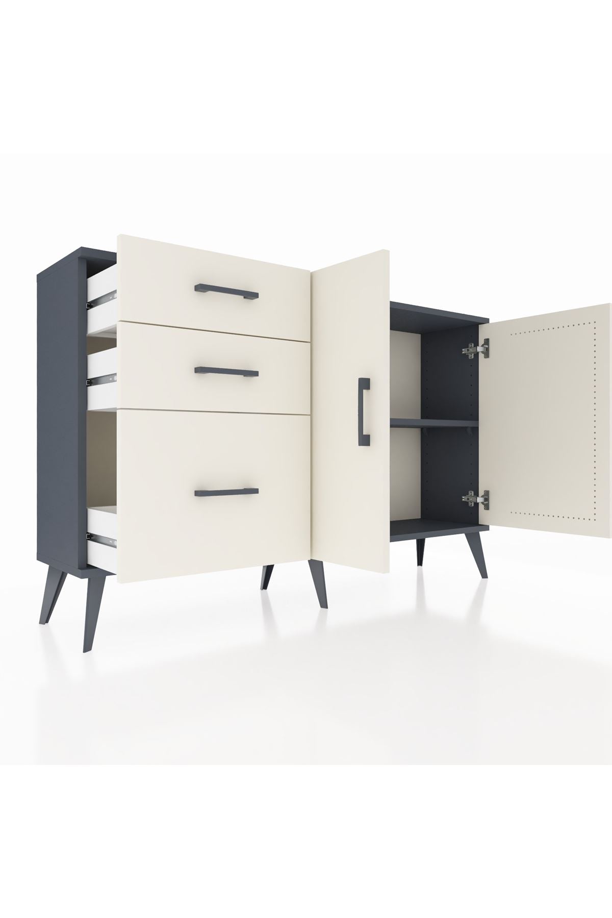 Arges Konsol 2 Raflı 3 Çekmeceli 2 Kapaklı 132x30x83 - S144M044V13A