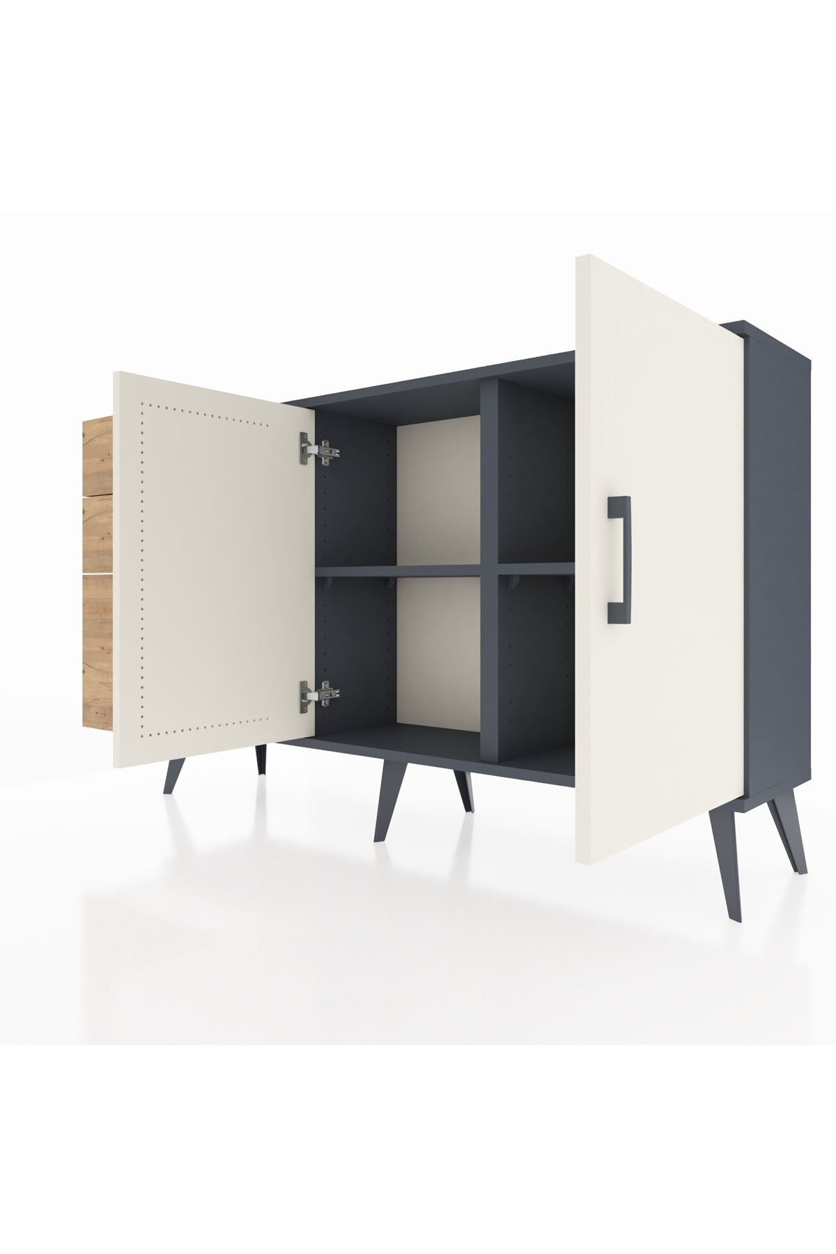 Arges Konsol 2 Raflı 3 Çekmeceli 2 Kapaklı 132x30x83 - S144M044V15A